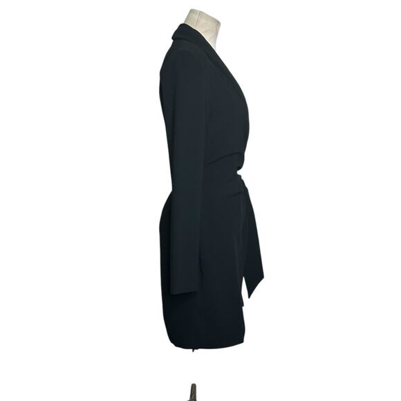 Zara black long sleeves mini wrap dress size XS - Picture 7 of 14